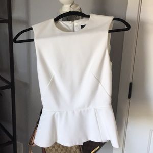 White peplum top